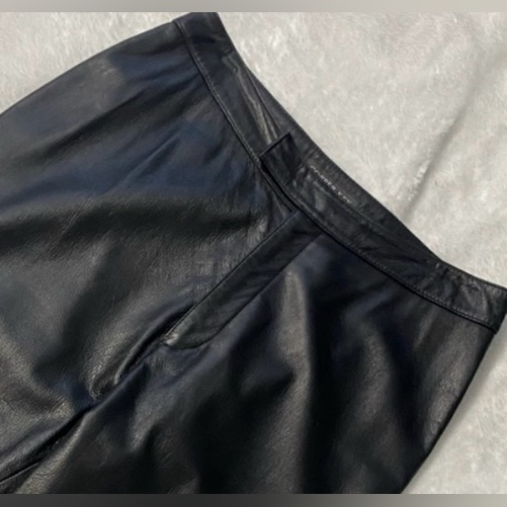 Copper Key Vintage Black Genuine Leather Straight Leg Pants Size 7